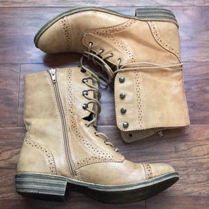 Mix No 6 Miley Tan Combat Boots Army Camouflage